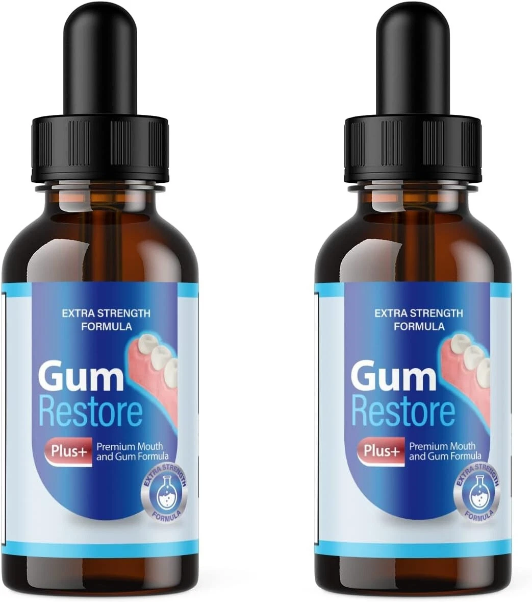 2 Pack - Gum Restore Plus - Oral Drops For Teeth, Bad Breath, Gums Repair