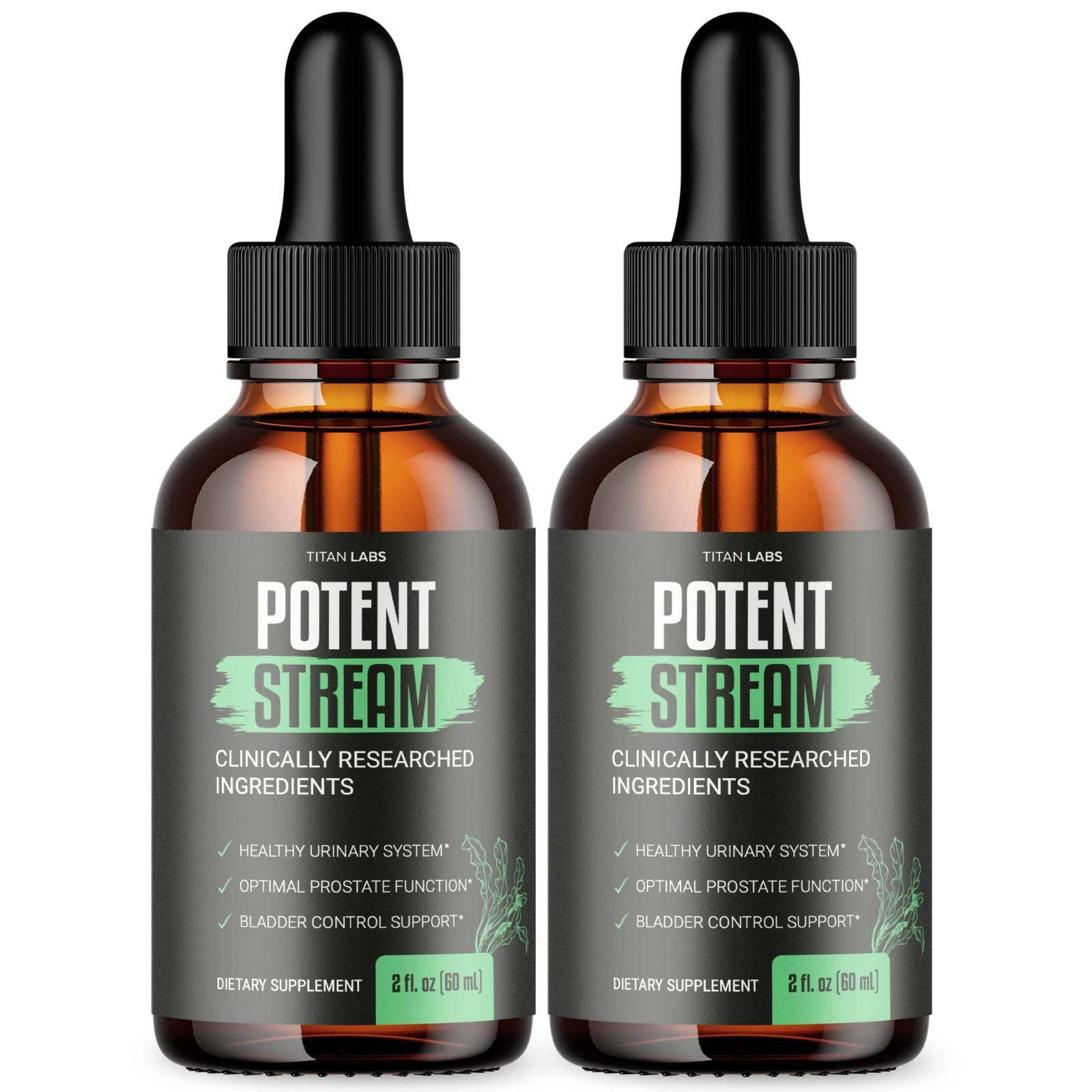 (2 Pack) Potent Stream Drops, Potent Stream Prostate Support Drops (60 ML)