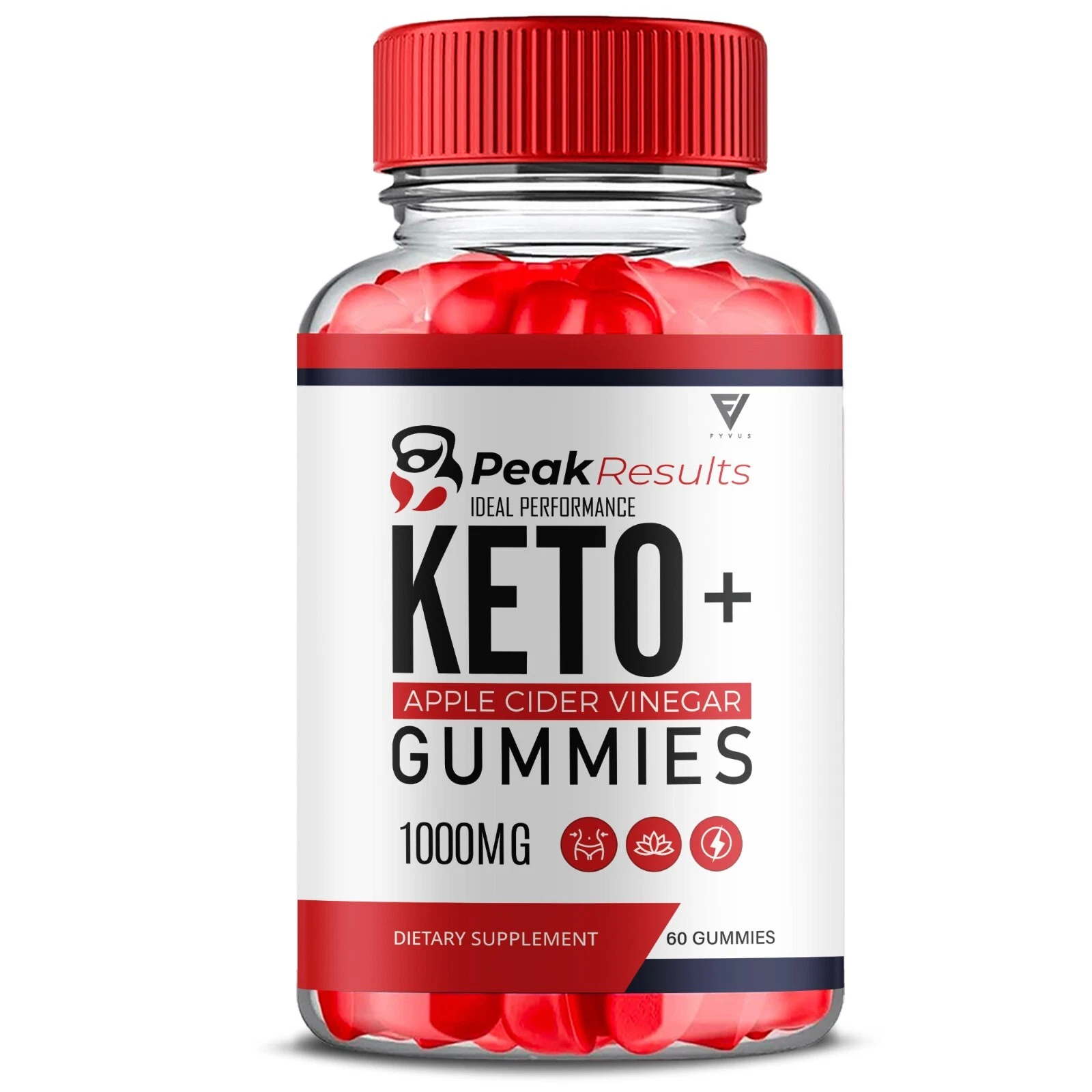Peak Results Keto + ACV Gummies Maximum Strength for Weight Loss (60 Gummies)