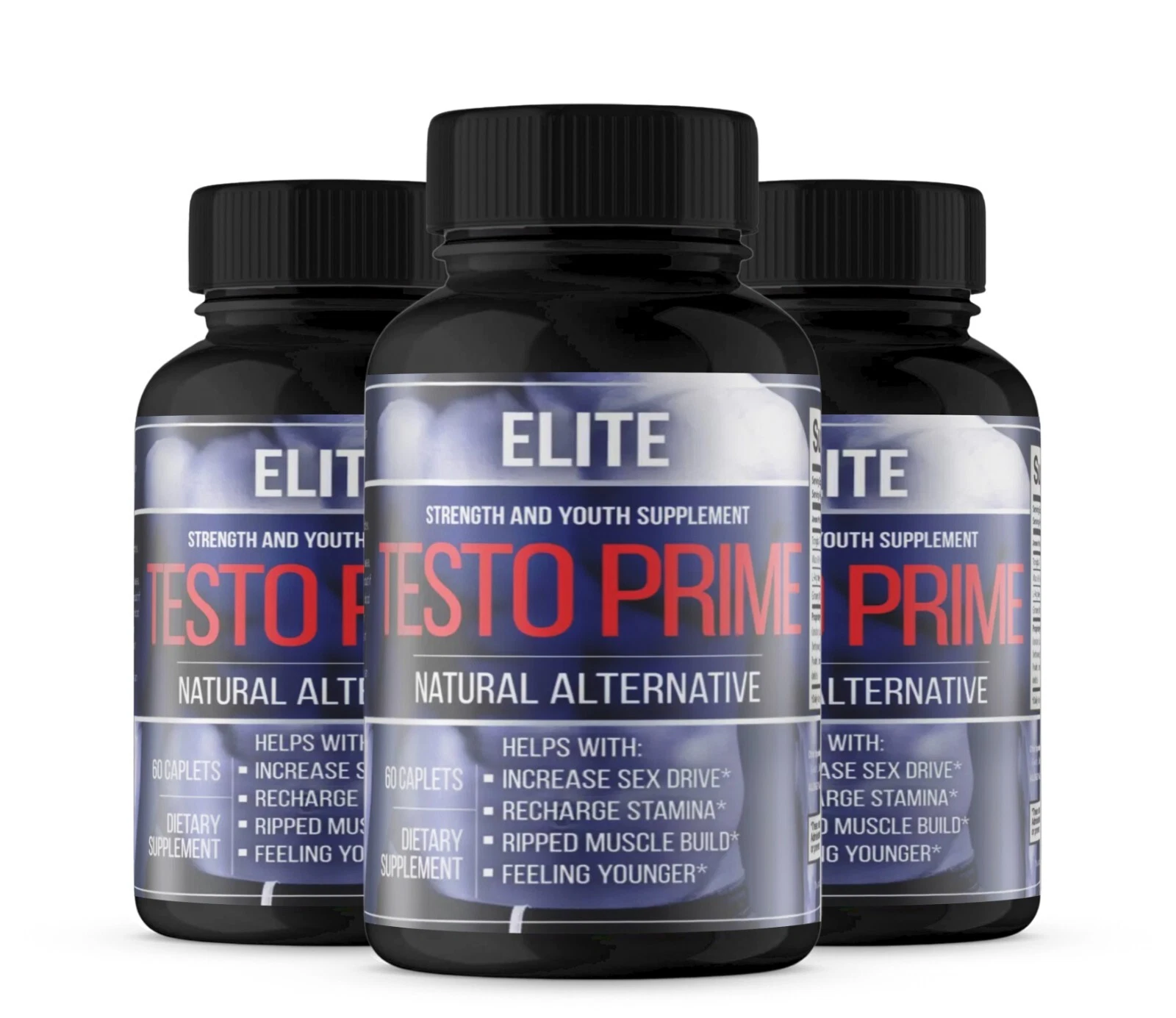 Elite Testo Prime Ripped Muscle Builder Supplement for Men (180 Capsules) 3-Pack