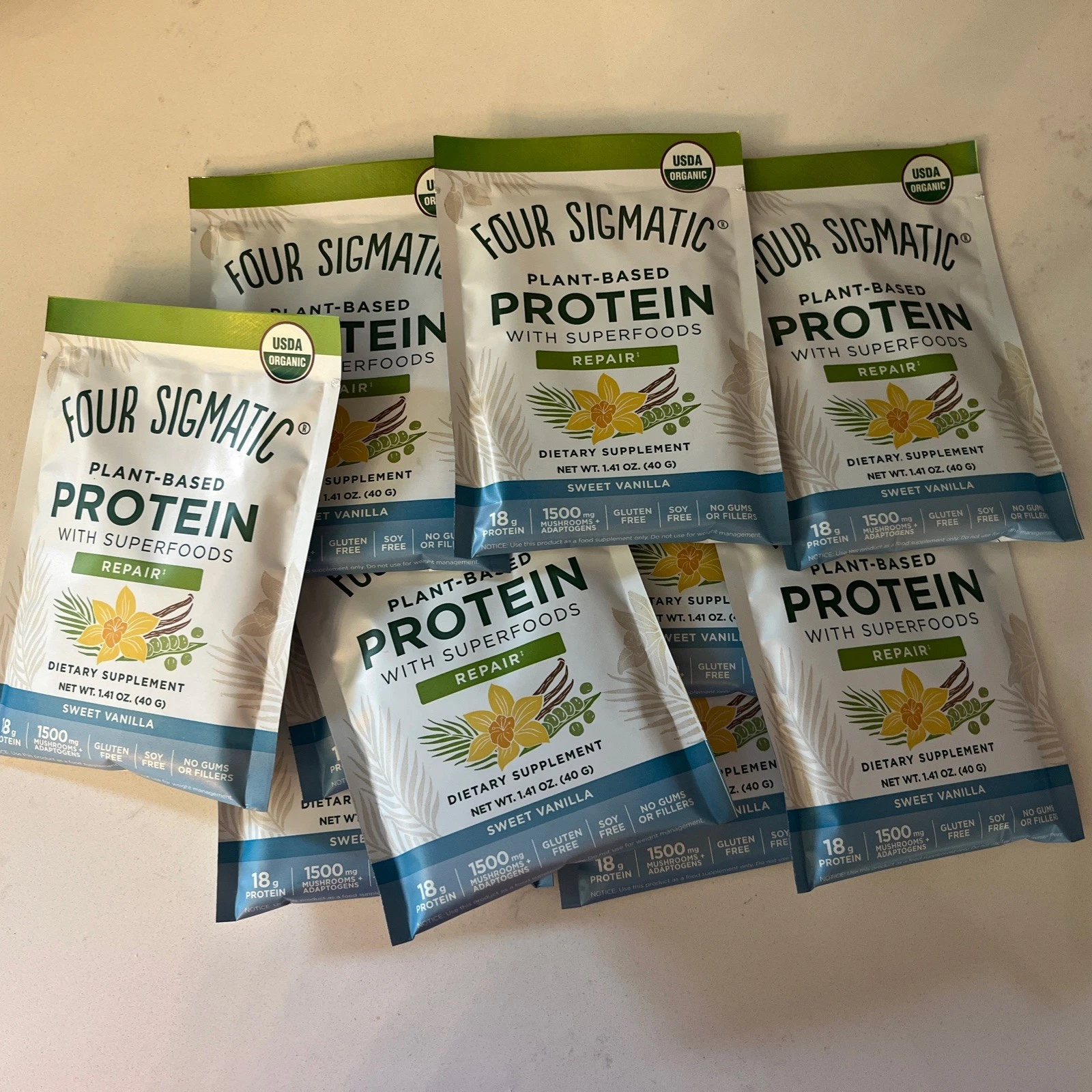 10 ct FOUR SIGMATIC Plant-Based Protein Sweet Vanilla Repair Organic No Date*B97