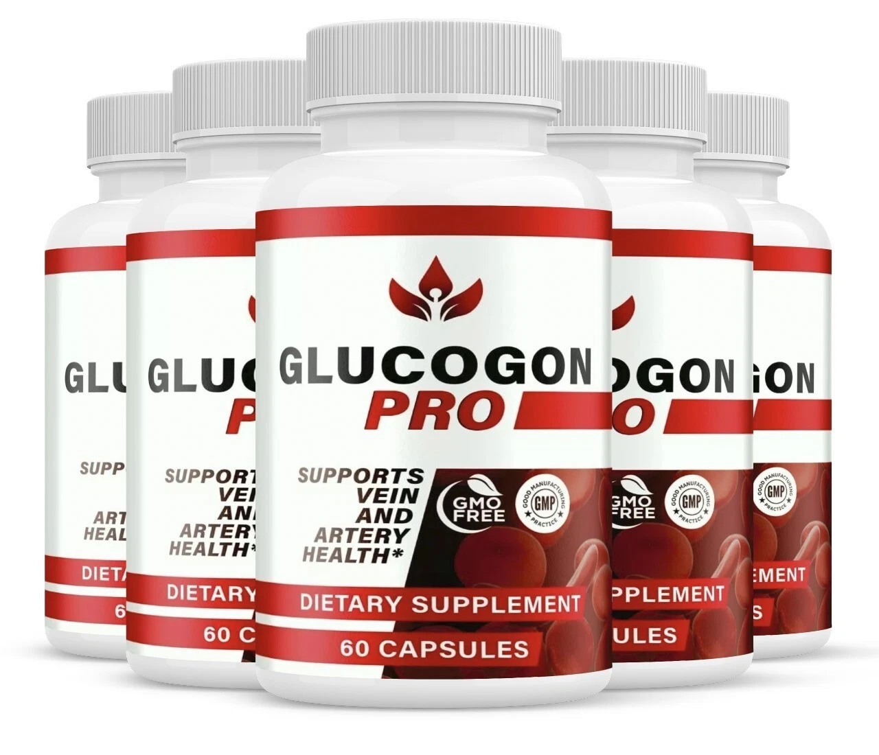 Glucogon Pro Pills to Support Blood Sugar & Pressure for Heart Health ( 5 Pack )