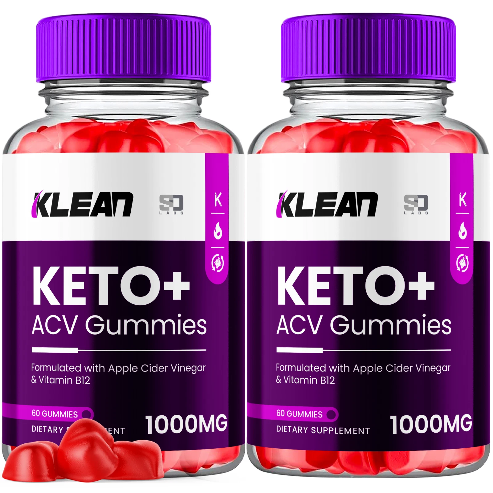 (2 Pack) Klean Keto ACV, Klean Keto Weight Loss & Fat Burn Gummies (120 Gummies)