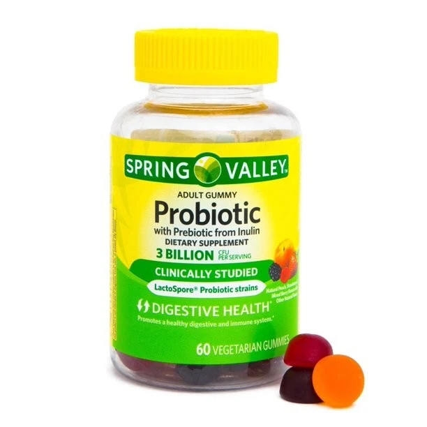 Spring Valley Adult Probiotic + Prebiotic Gummies Dietary Supplement 60 Count