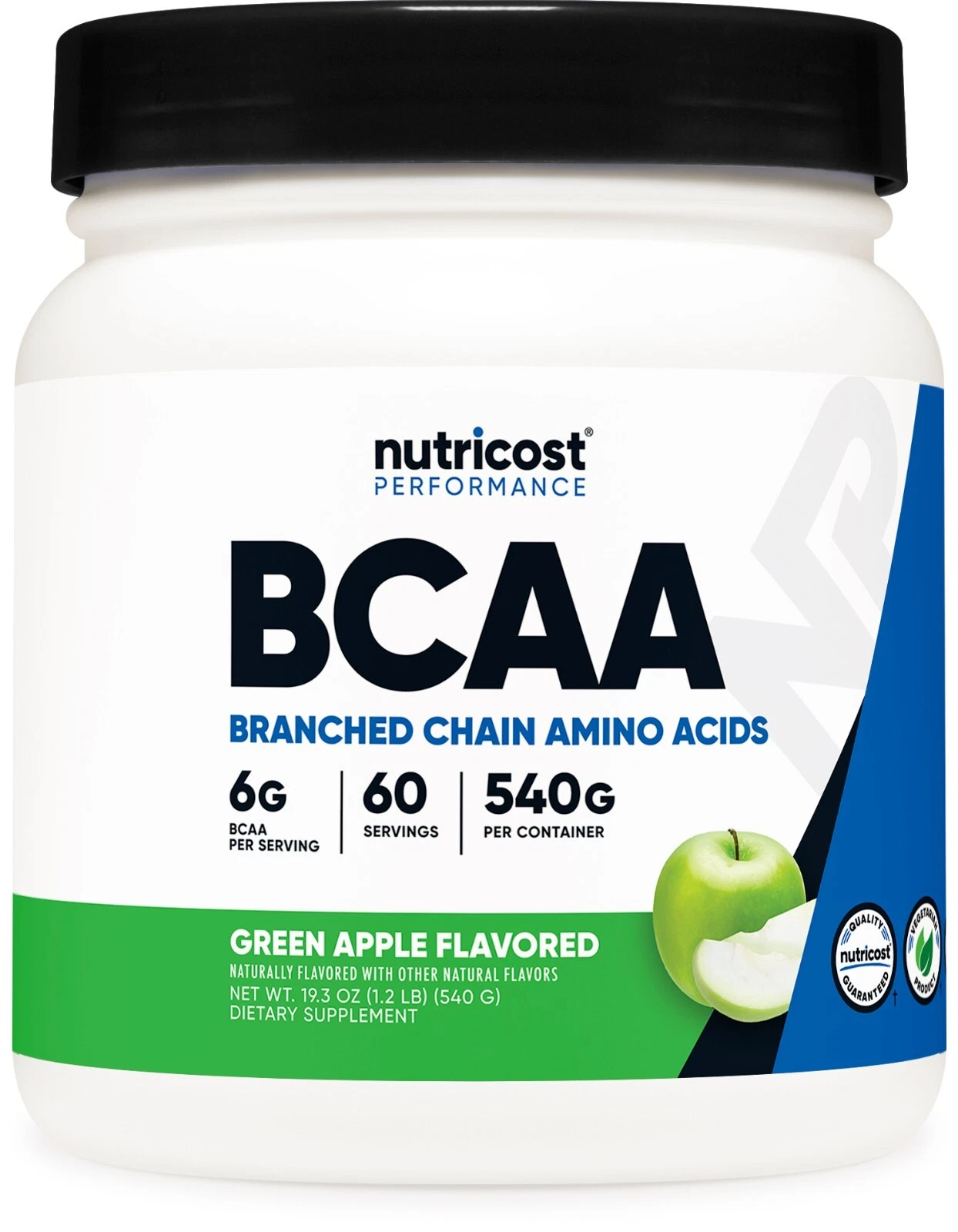 Nutricost BCAA Powder (Green Apple) 60 Servings