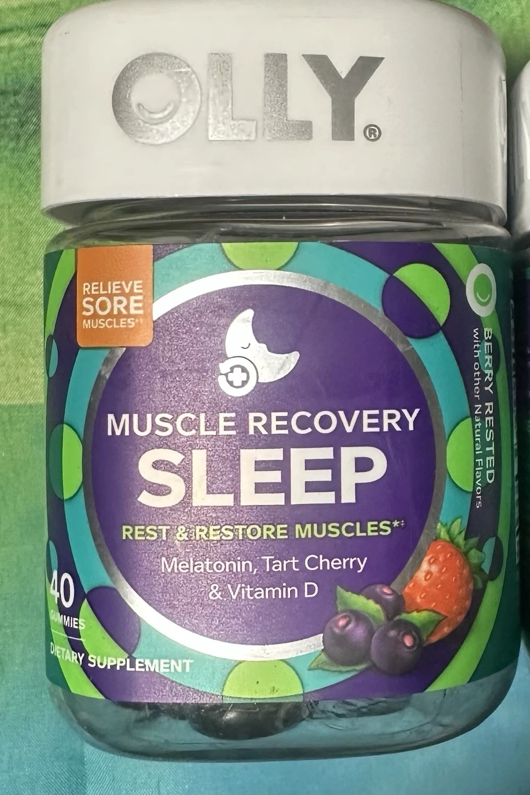 NEW Olly Sleep PLUS Muscle Recovery Melatonin 40 Berry Rest Gummies Exp 03/26 A2