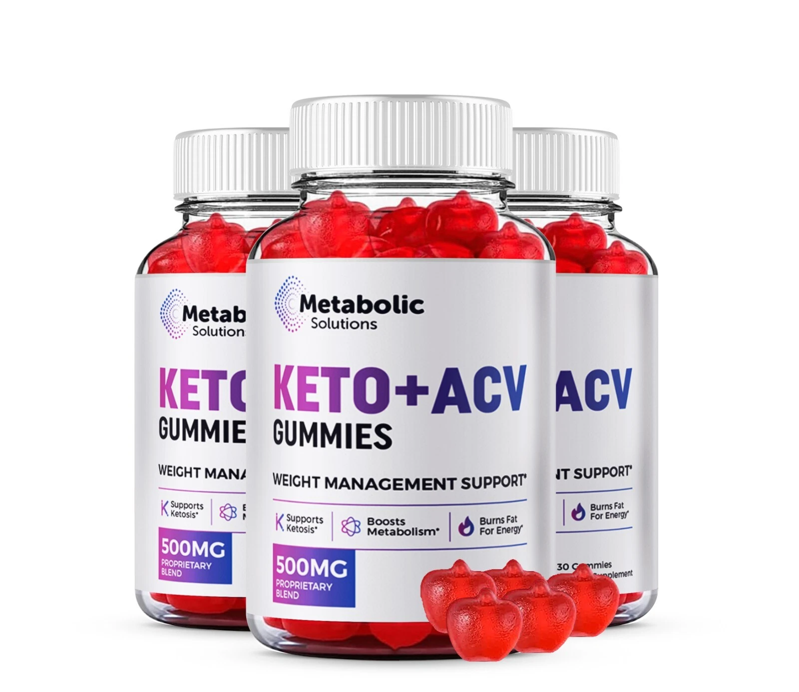 Metabolic Solutions Keto ACV Gummies Weight Loss Supplement (180 Gummies) 3-Pack