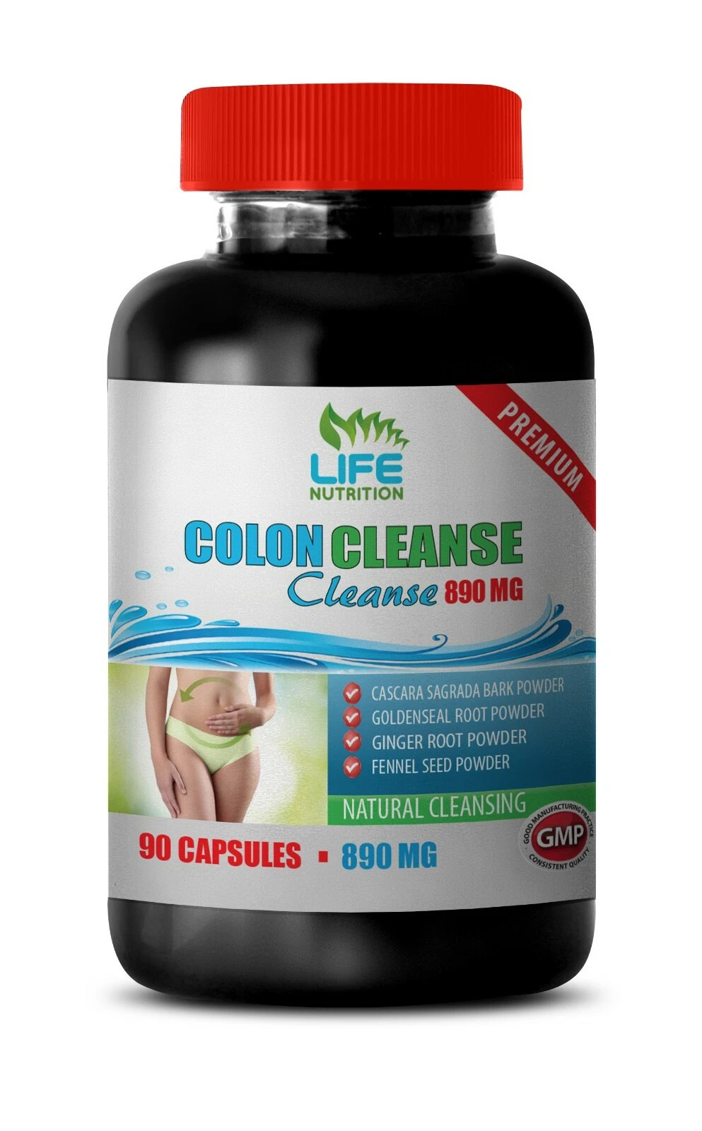 diuretic formula - COLON CLEANSE COMPLEX 890mg - natural detox blend 1 Bottle