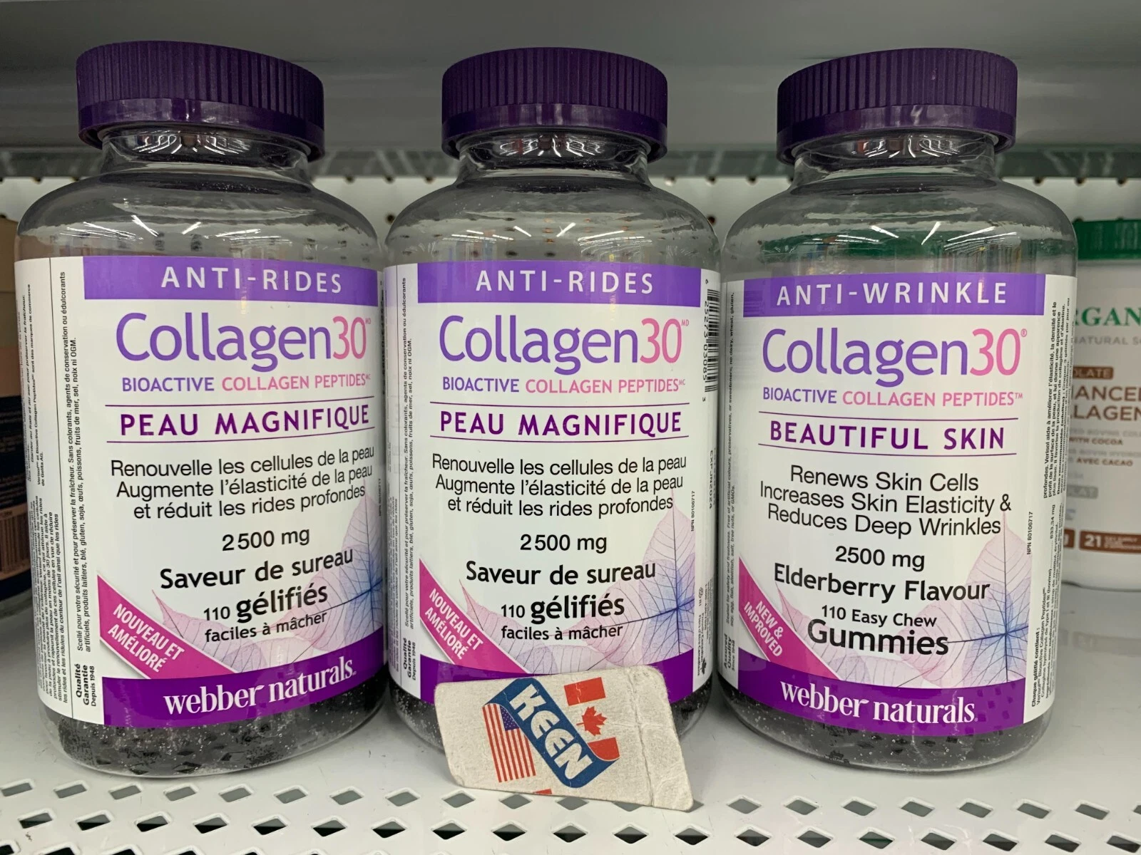 QTY:3), WN Collagen Supplements Elderberry 110 Gummies FOR SKIN HEALTH,Exp26JN