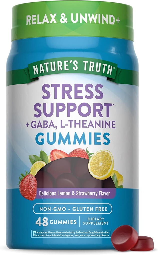 Stress Relief Gummies | 48 Count | with GABA & L-Theanine | by Nature's Truth