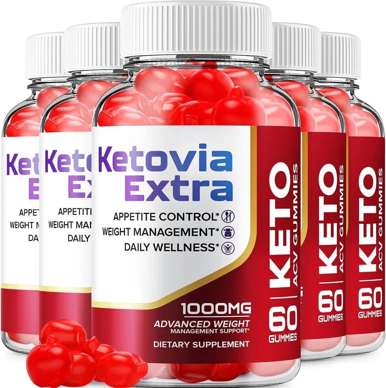 (5 Pack) Ketovia Extra Keto ACV Gummies - Official - Keto Ketovia ACV...