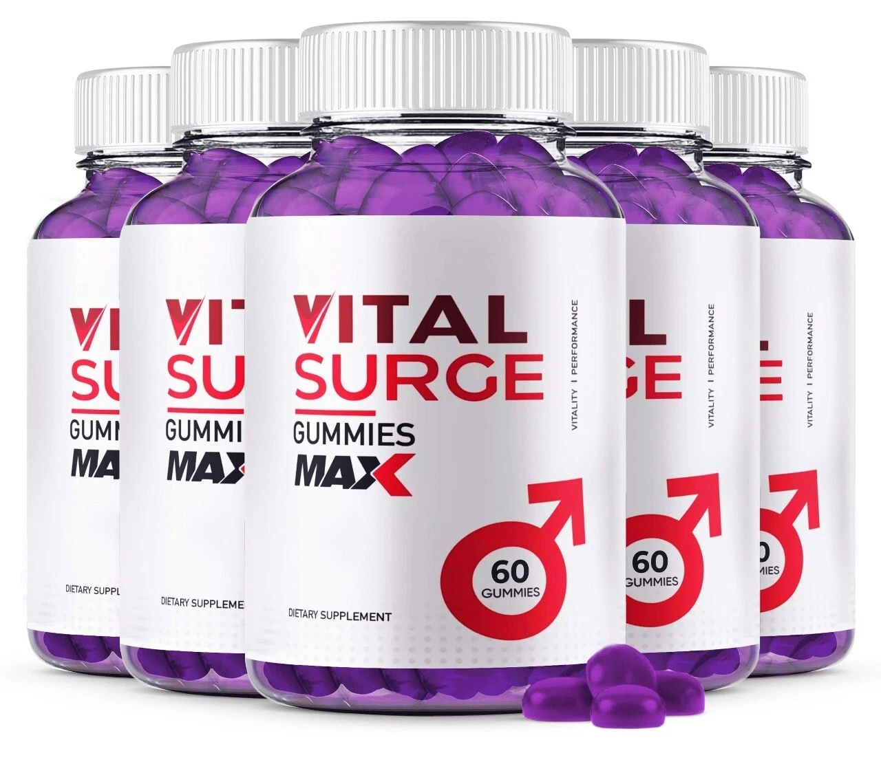 (5 Pack) Vital Surge Male Gummies, Vital Surge Testo Support Gummy (300 Gummies)