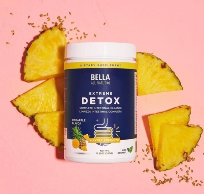 Bella All Natural Extreme Detox Powder – Pineapple Flavor, 100% Organic