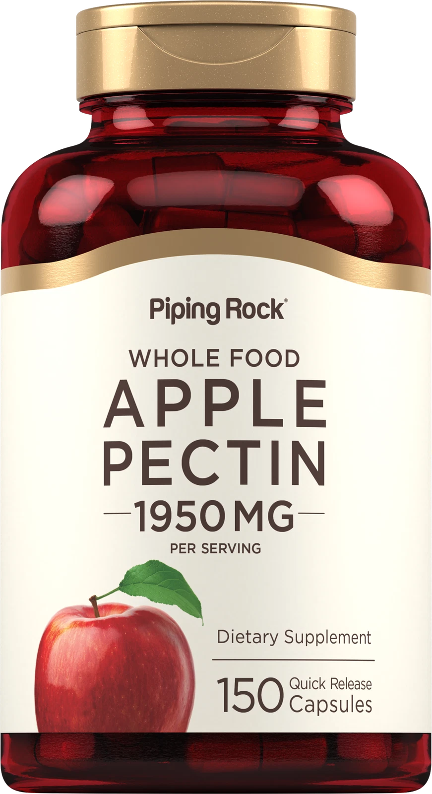 Apple Pectin Capsules 1950 mg | 150 Count | Non-GMO | by Piping Rock