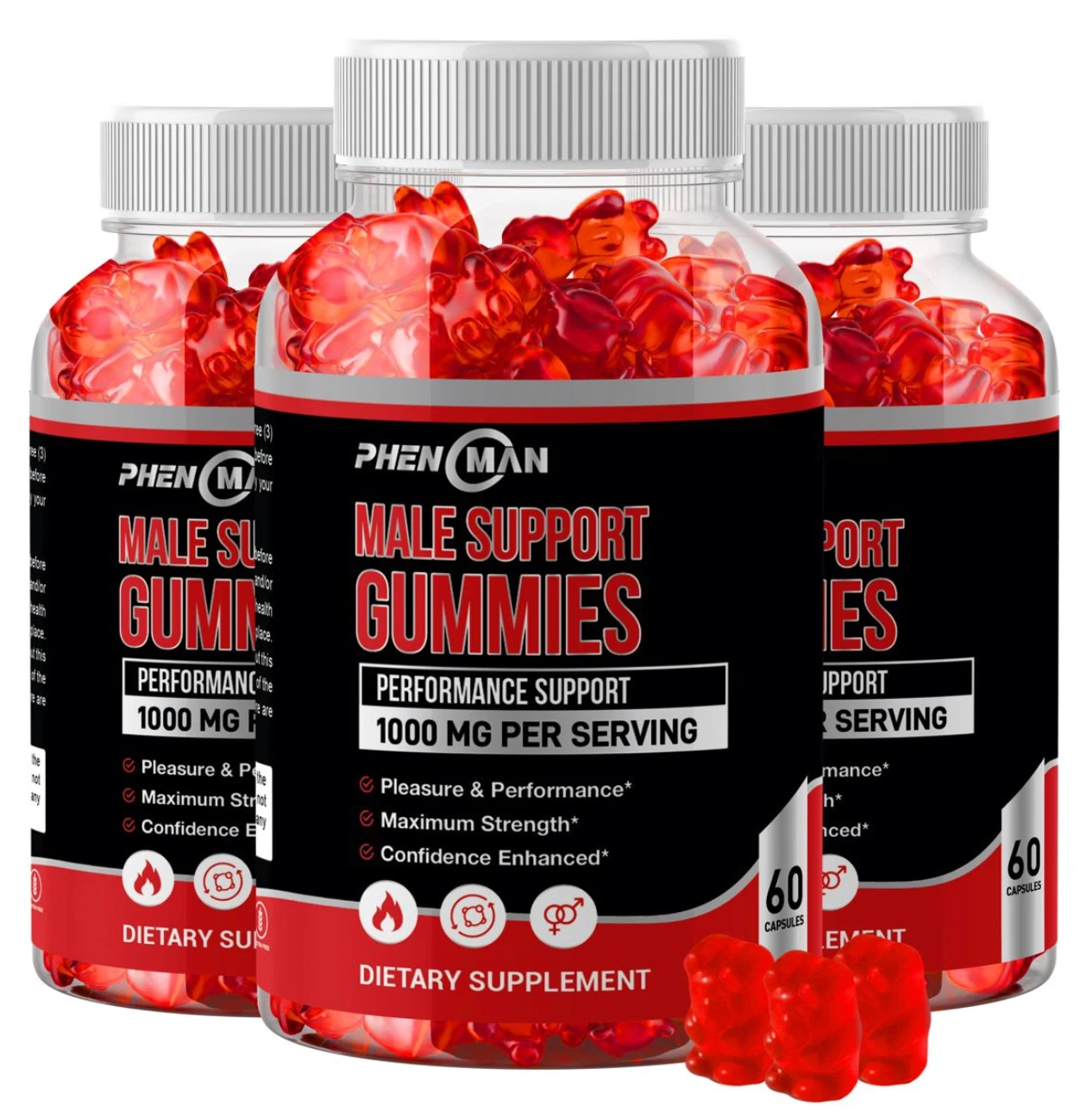 (3 Pack) Phenoman Male Gummies - Phenoman Male Enhancement Support