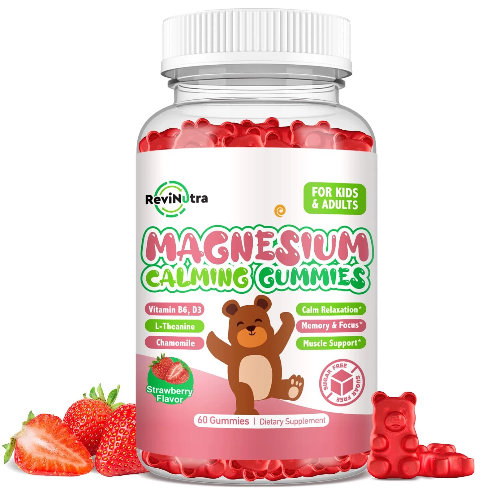 Magnesium Gummies for Kids - Magnesium Glycinate Gummies Supplement with L-Th...