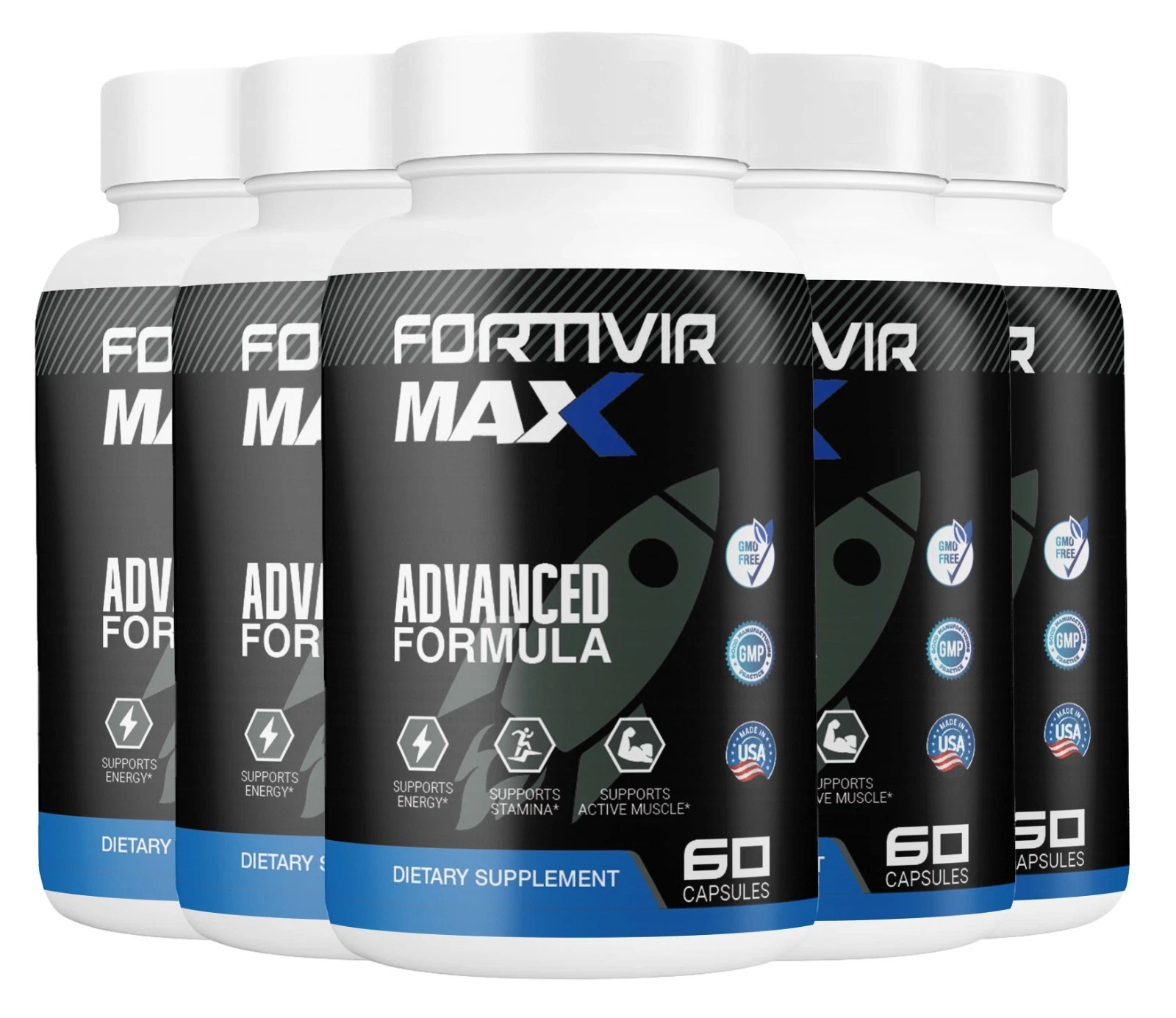 (5 Pack) Fortivir Max Capsules for Men, FortivirMax Male Health Support Formula