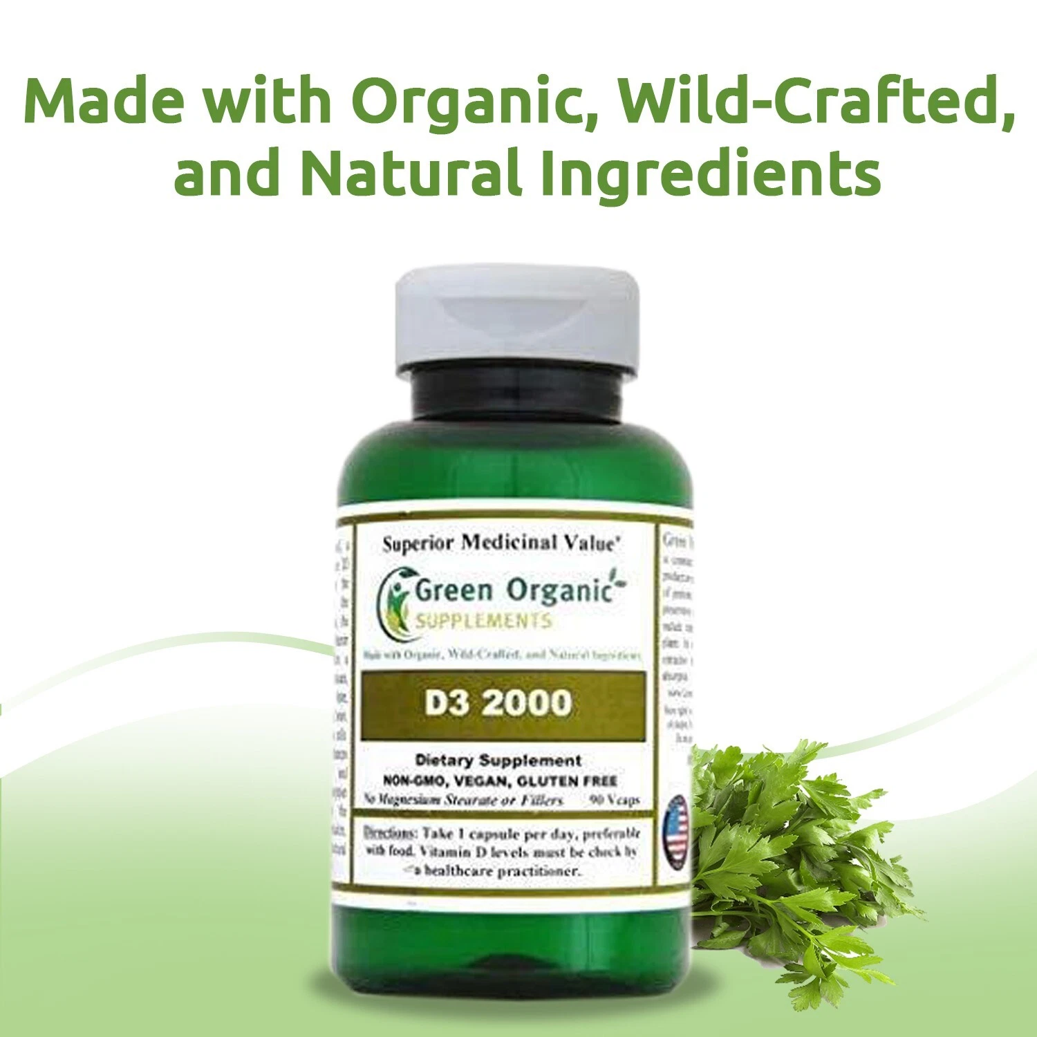 Green Organic Supplements' Vitamin D3, 2000IU