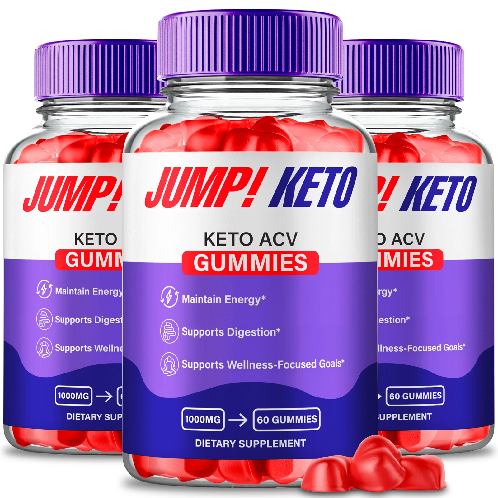 (3 Pack) Jump Keto Gummies, Advanced Keto ACV Gummies for Weight Loss Support