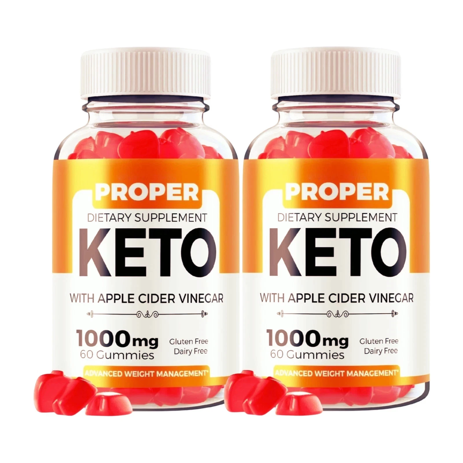 2-Pack Proper Keto ACV Gummies, Proper Keto Gummies for Weight Loss -120 Gummies