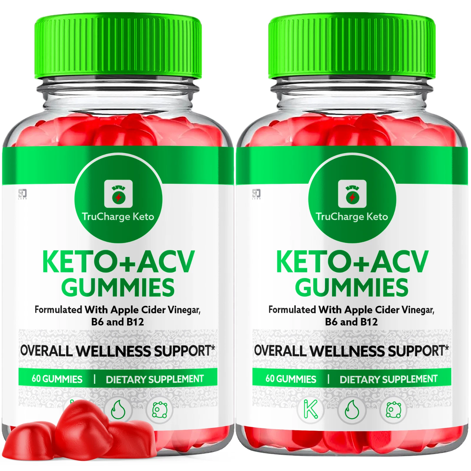 (2 Pack) TruCharge Keto Gummies - ACV Gummies For Balanced Lifestyle - 120 Gums