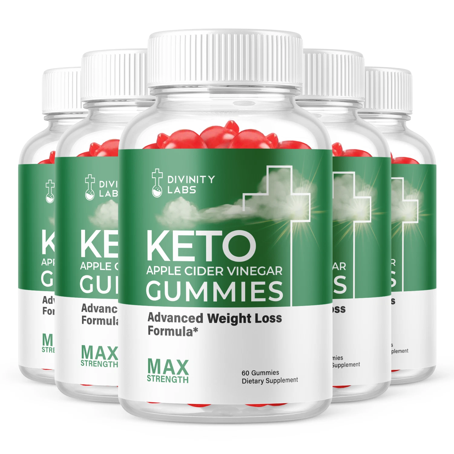(5 Pack) Divinity Labs Keto Gummies, Divinity Labs Keto ACV (300 Gummies)