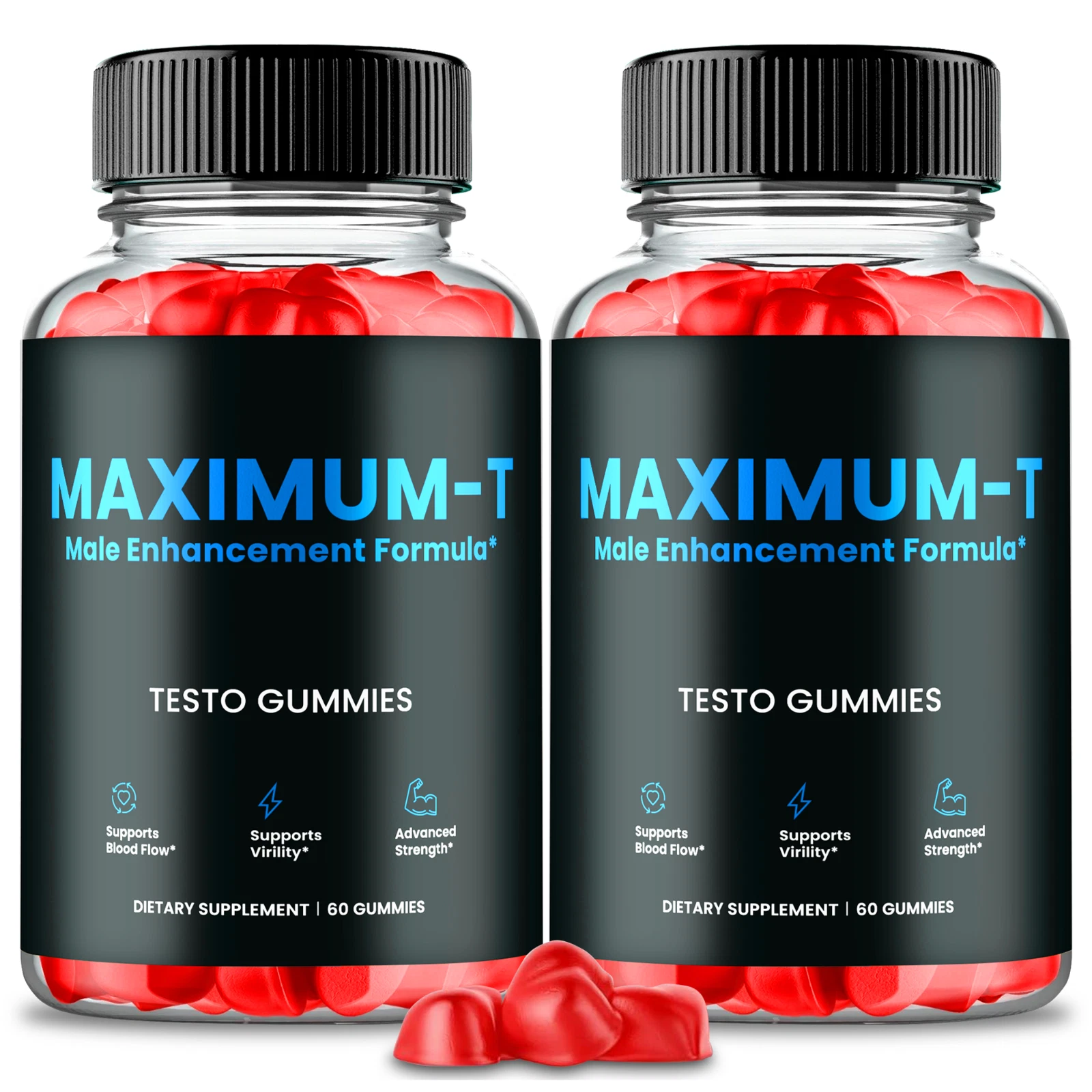 (2 Pack) Maximum-T Male Gummies to Boost T-Levels for Enhanced Intimate Drive