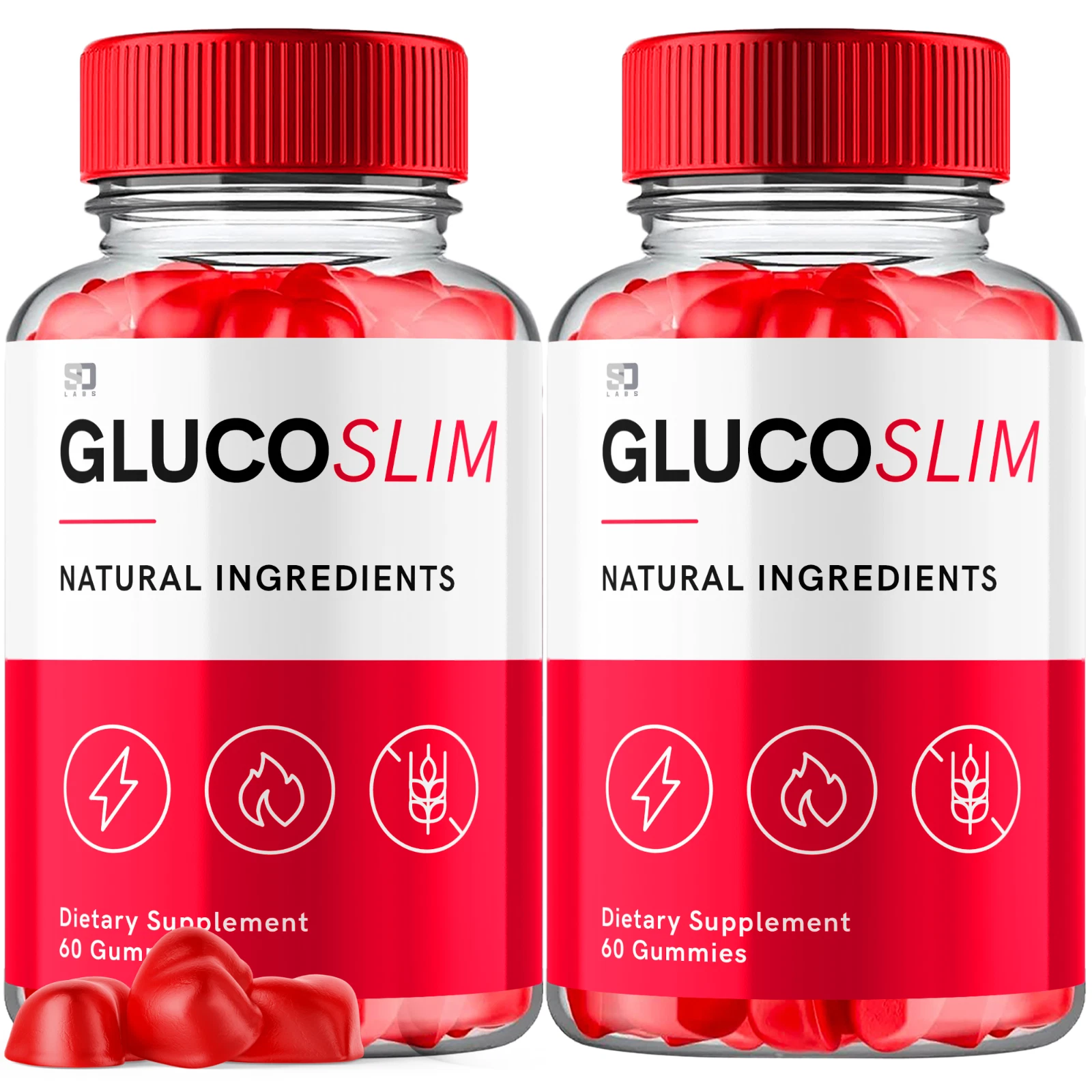 (2 Pack) Glucoslim Keto, Gluco Slim Keto ACV Weight Loss Gummies (120 Gummies)