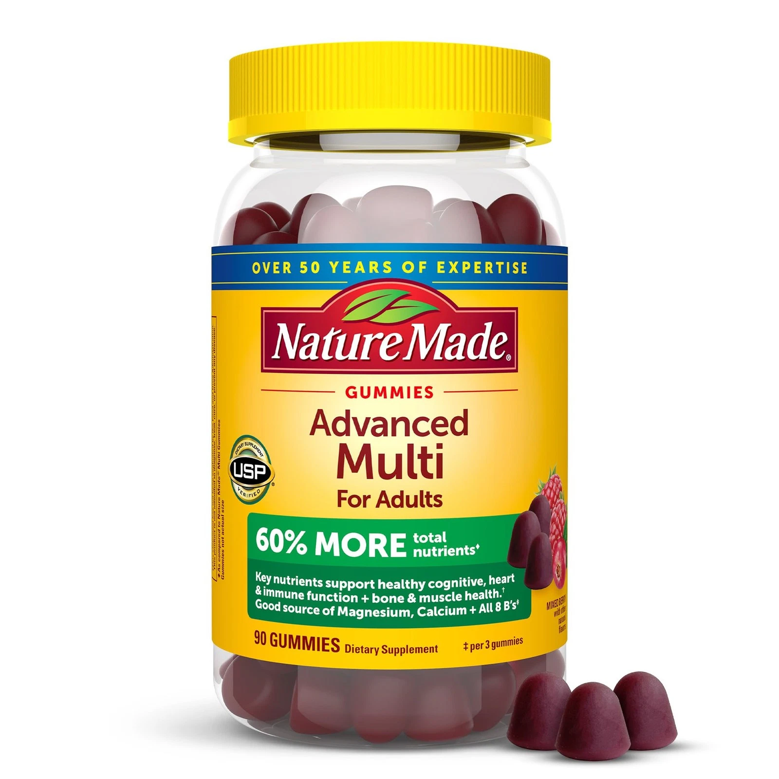 Nature Made Advanced Multivitamin Gummies for Adults with Magnesium Citrate,