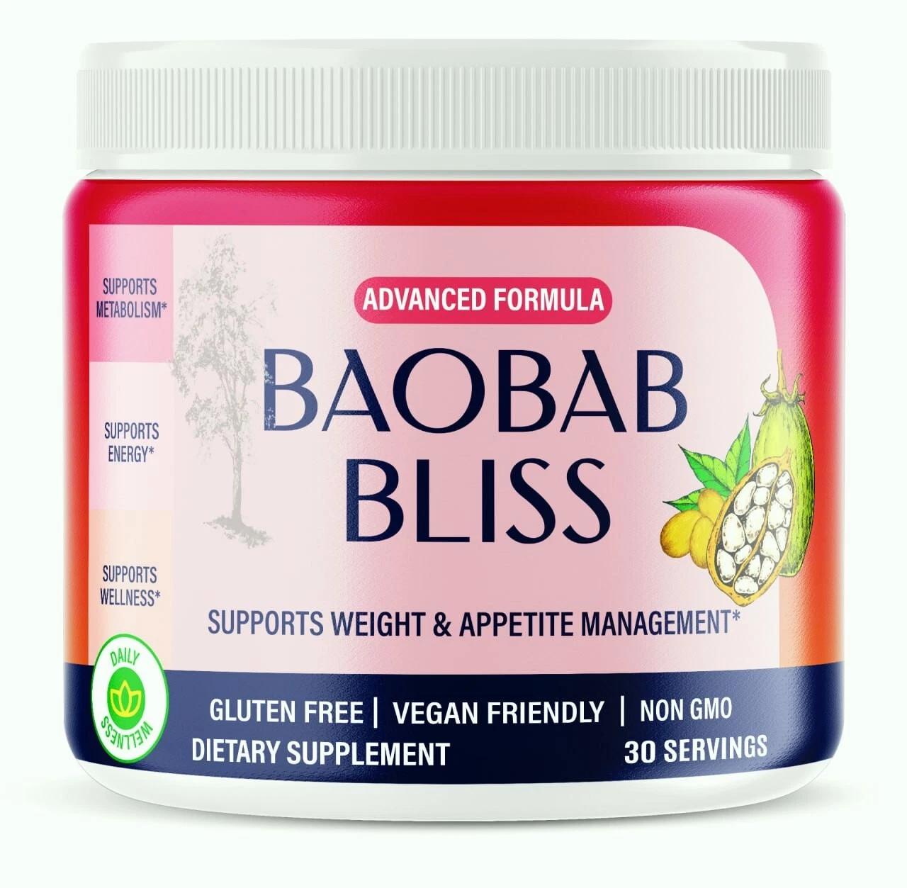 (1 Pack) Baobab Bliss Weight Loss Powder, Baobab Superfruit Fat Burn Drink Mix
