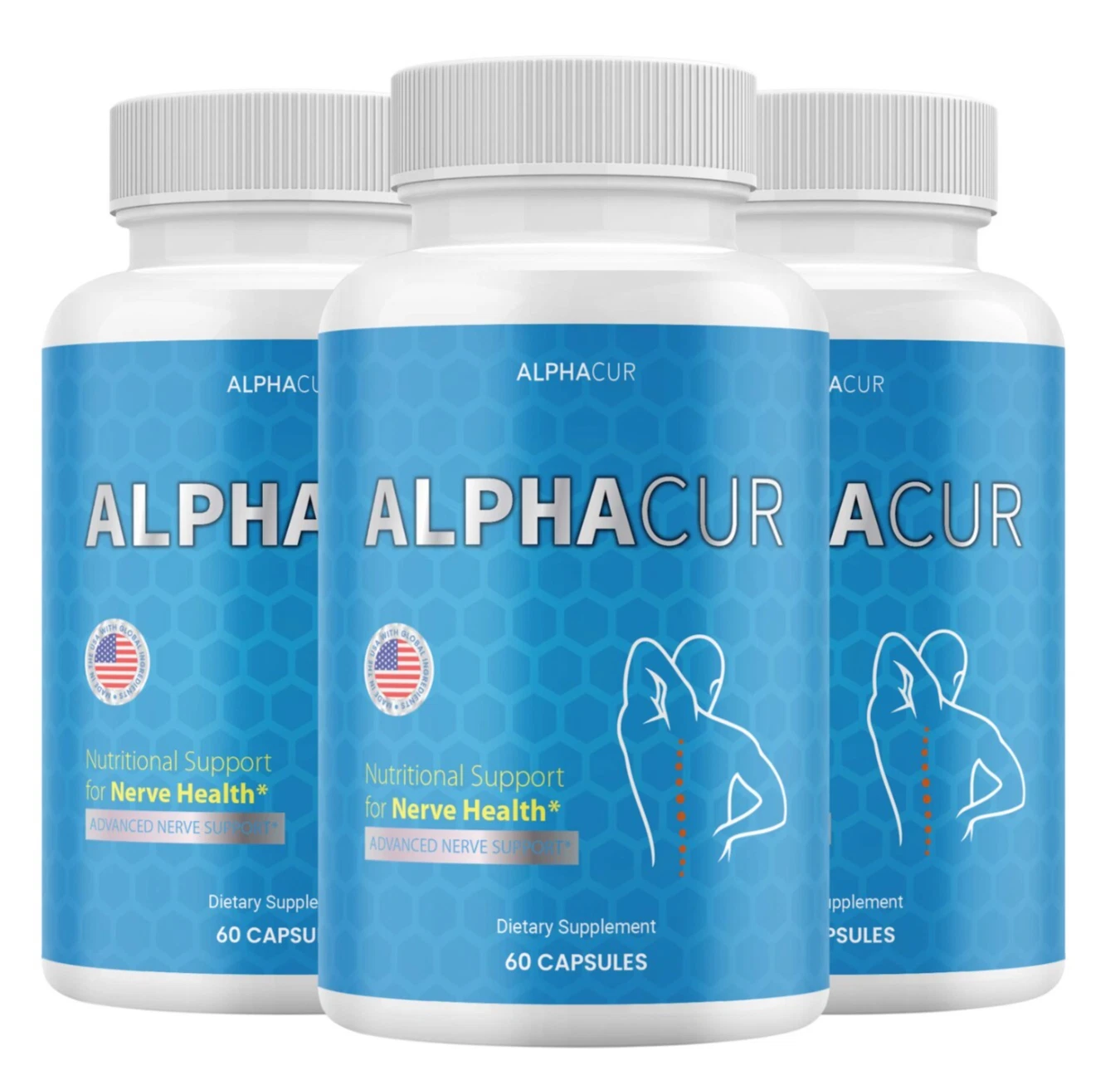 (3 Pack) AlphaCur Nerve Relief Capsules, Alpha Cur Nerve Health