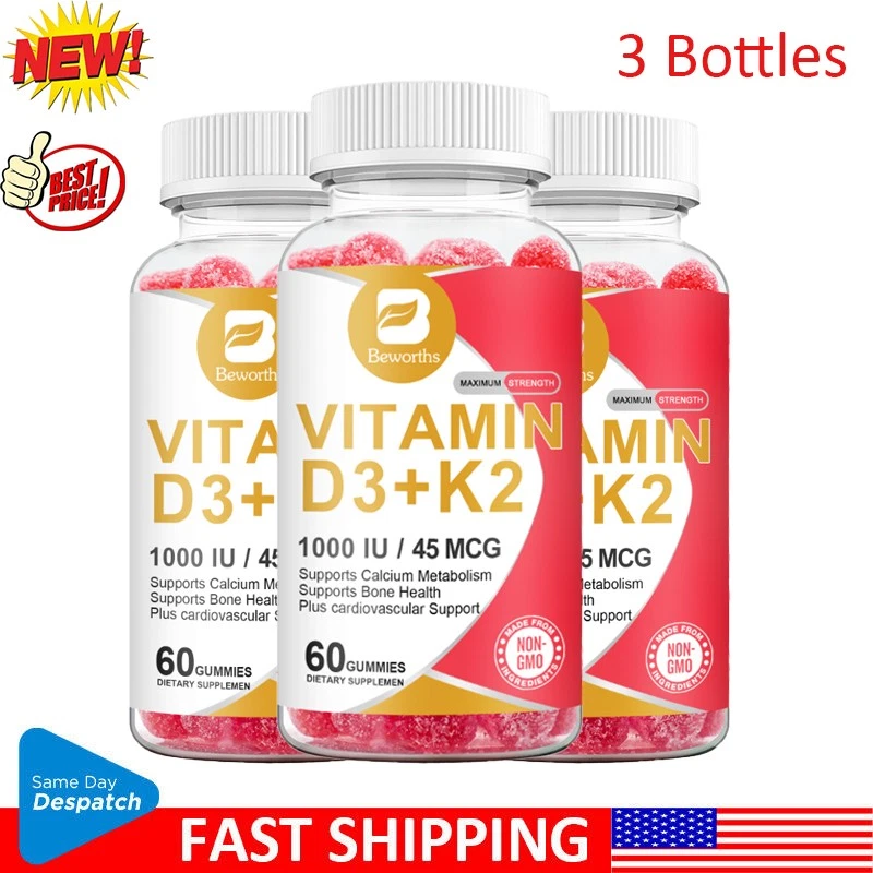 3xVitamin K2 D3 Vitamin Supplement with BioPerine, Boost Immunity & Heart Health