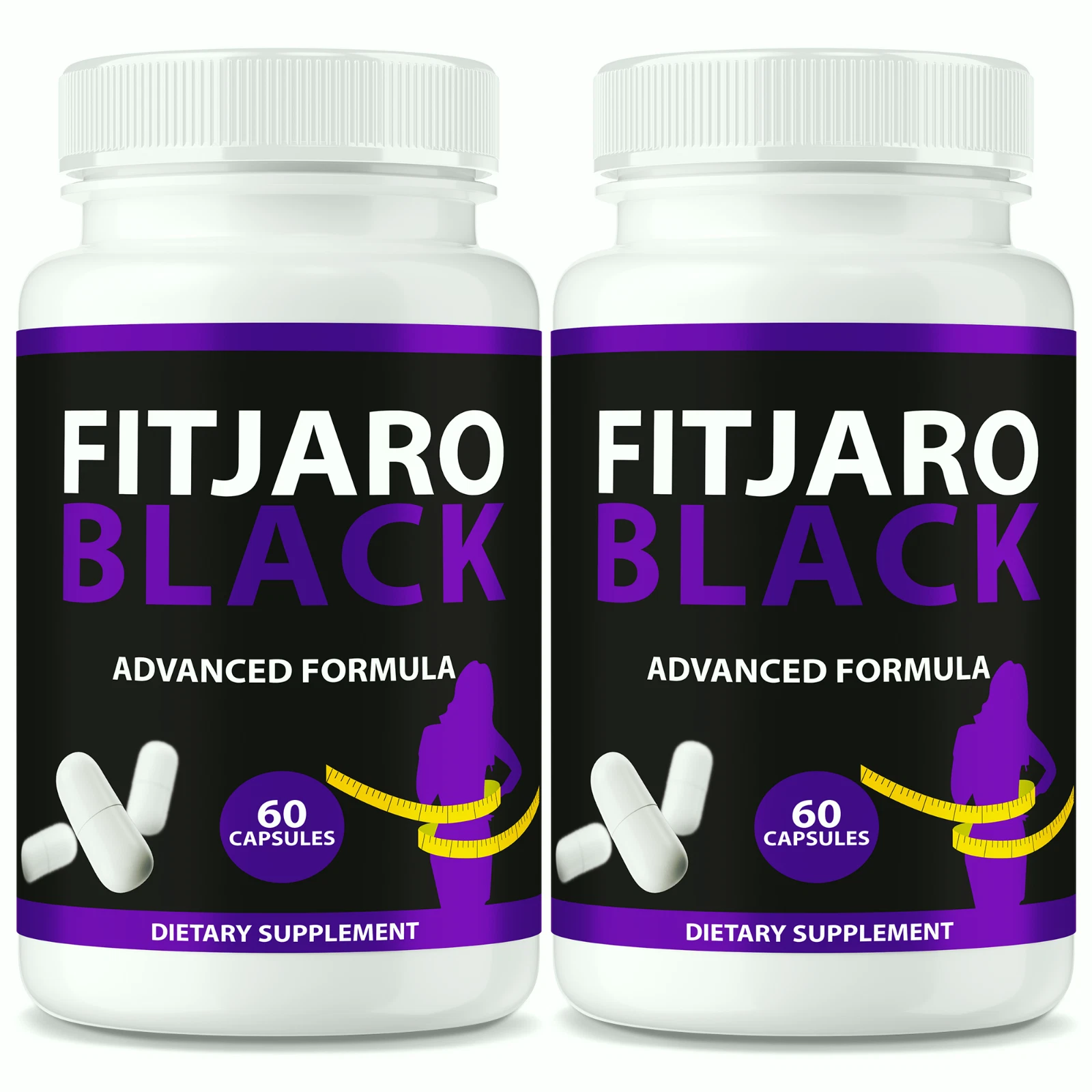 (2 Pack) Fit Jaro Black for Weight loss, Advanced FitJaro Fat-Burning Formula