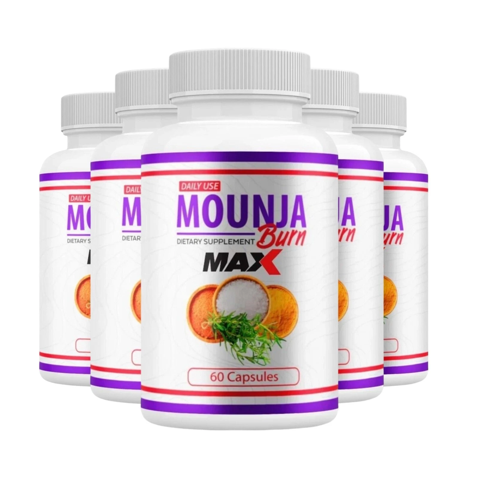 5-Pack Mounja Burn Max Capsules, MounjaBurn Supports Weight Loss - 300 Capsules