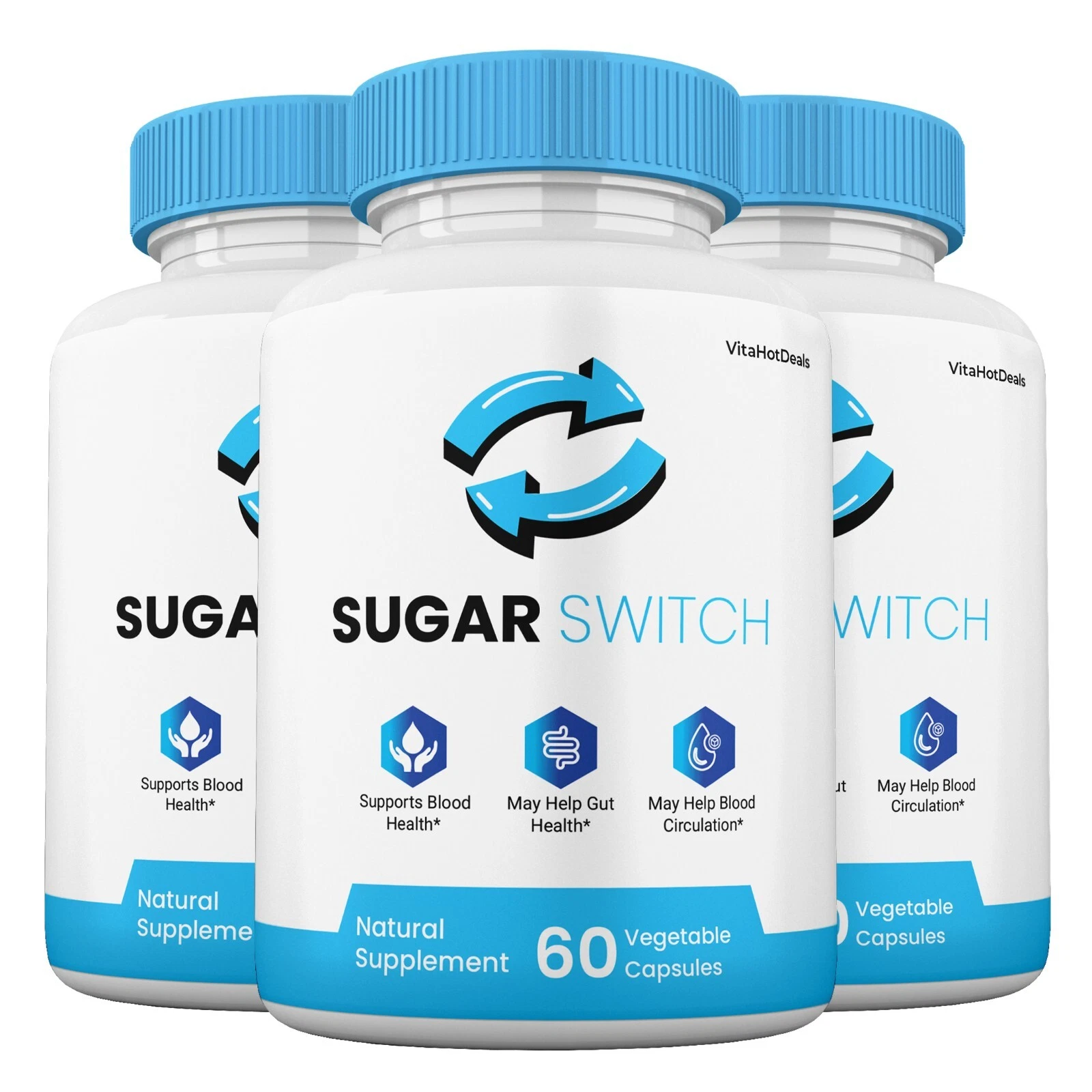 Sugar Switch Glyco Blood Health Supplement, SugarSwitch Capsules (3 Pack)