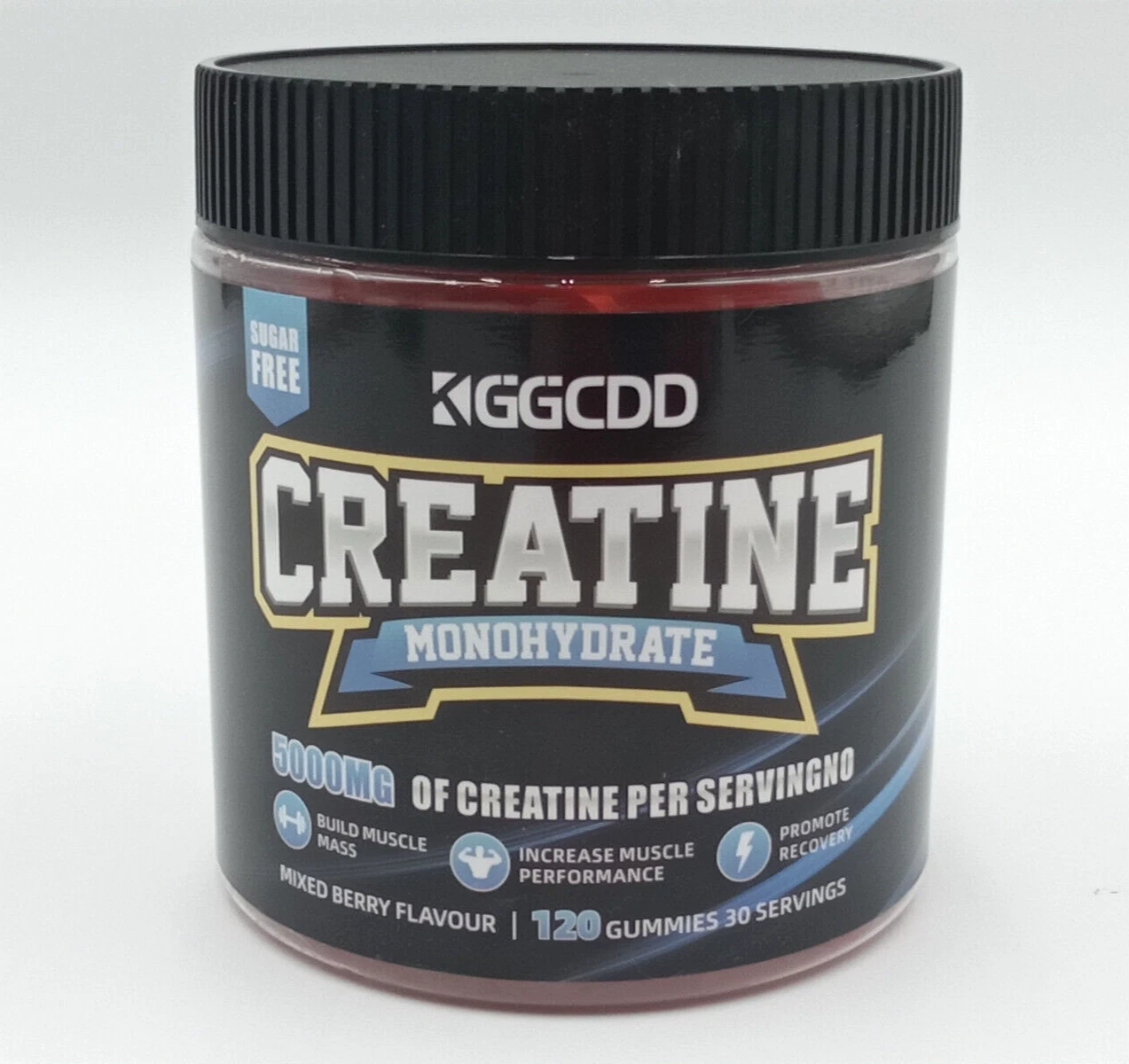 KGGCDD Creatine Monohydrate Gummies, 120 Gummies, 30 Serv, MIXED BERRY EXP: 9/26