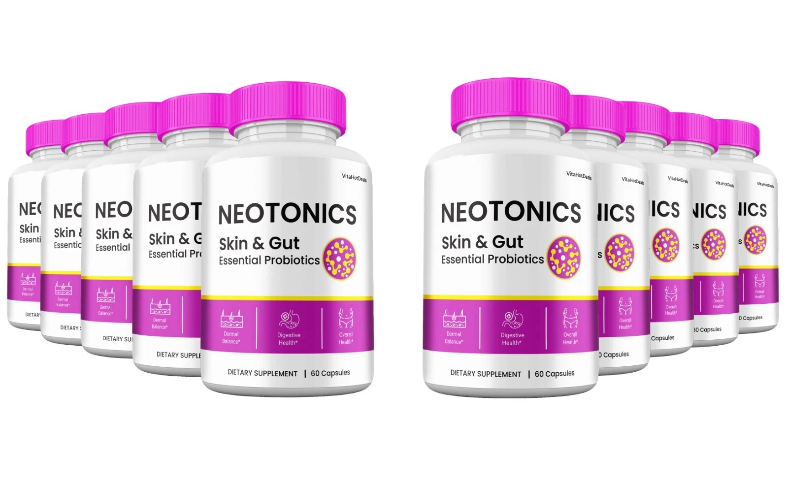 Neotonics Capsules for Gut and Skin Health, Neotonics Supplement (10 Pack)