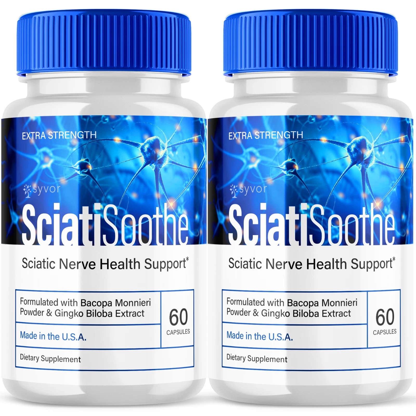 (2 Pack) Sciatisoothe, Brain Health & Cognitive Support Supplement 120 Capsules
