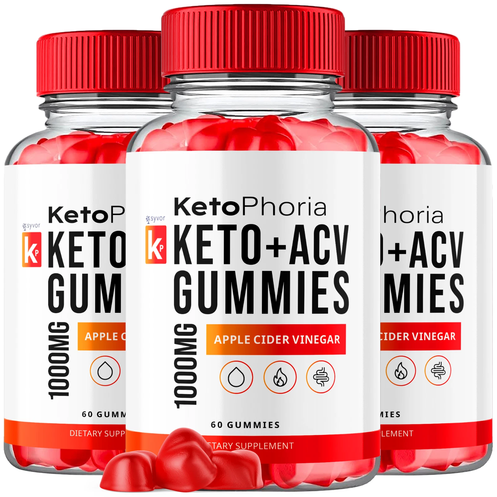 KetoPhoria Apple Cider Vinegar Gummies Max ACV Strength Supplement 180 Gummies