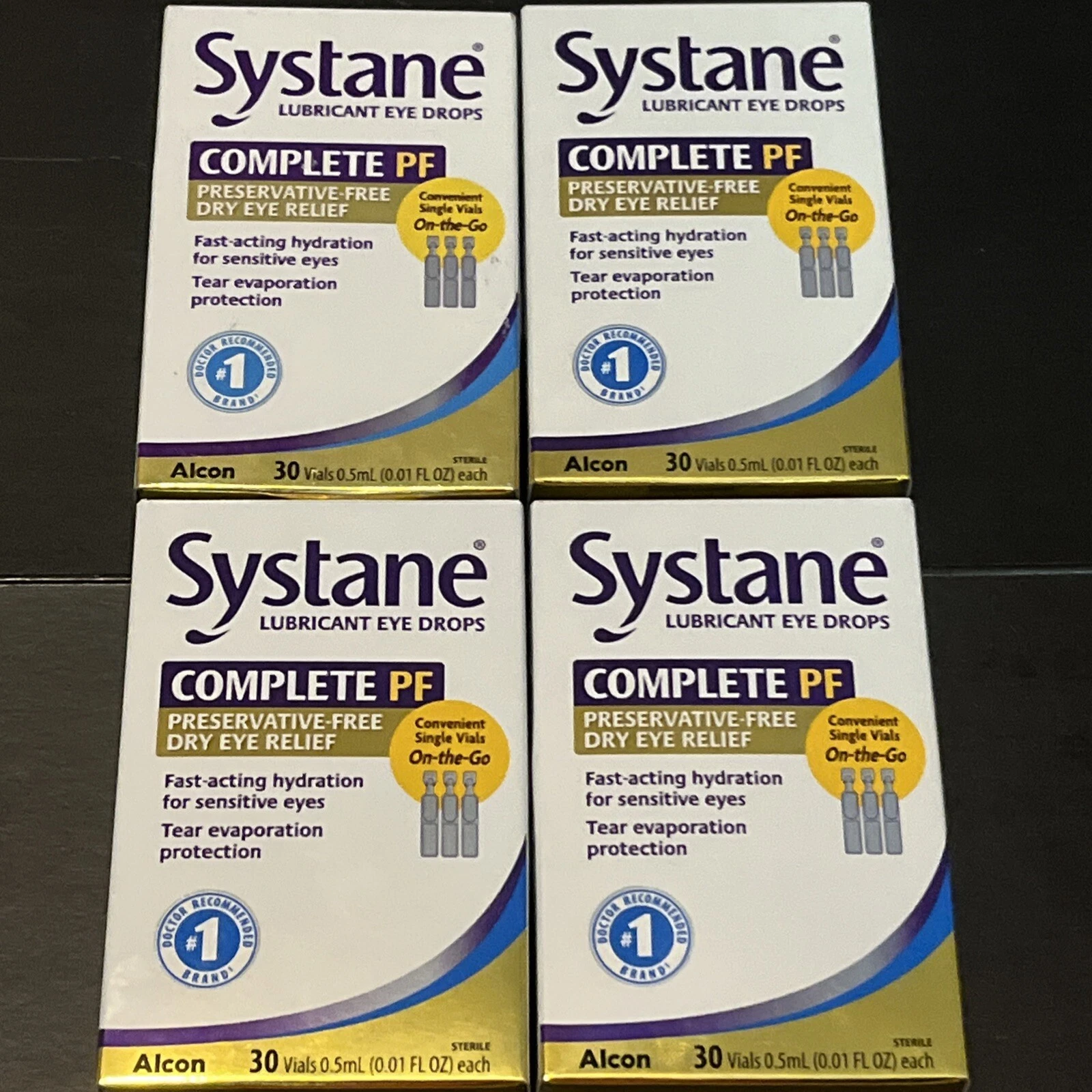 Systane Complete PF Lubricant Eye Drops 30 Vials Dry Eye 4 Boxes Exp 3/26+
