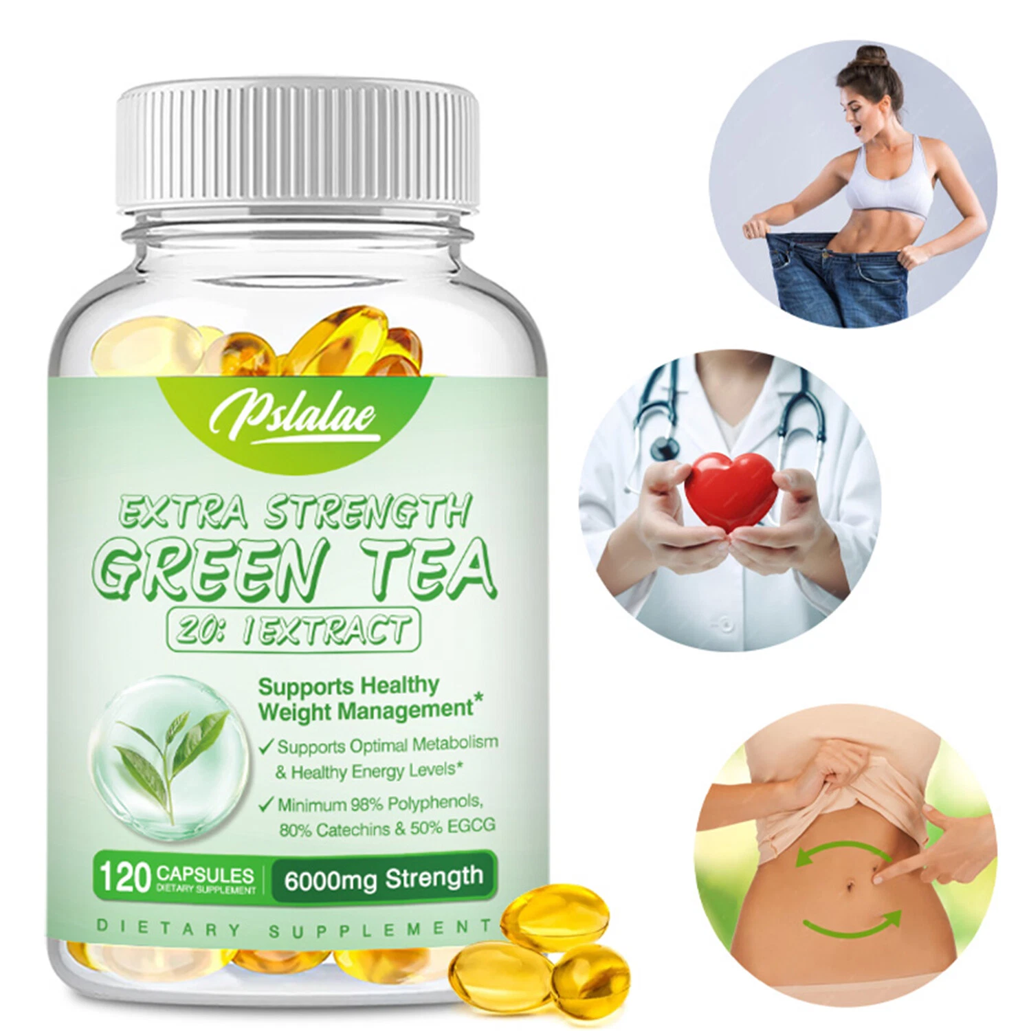 Extra Strength Green Tea 20:1 Extract 6000mg - Natural Weight Loss Supplements
