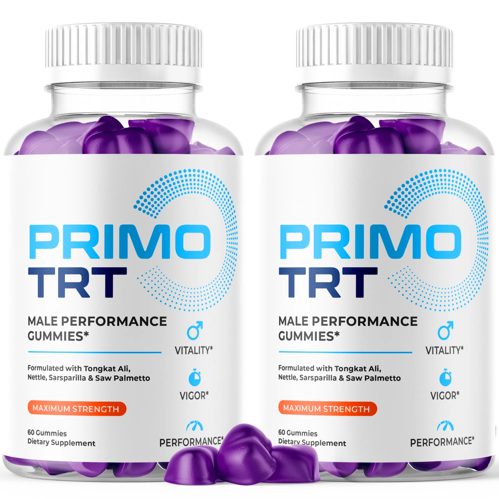 Primo TRT Gummies Maximum Strength Formula Chewable Vitamin 120 Gummies