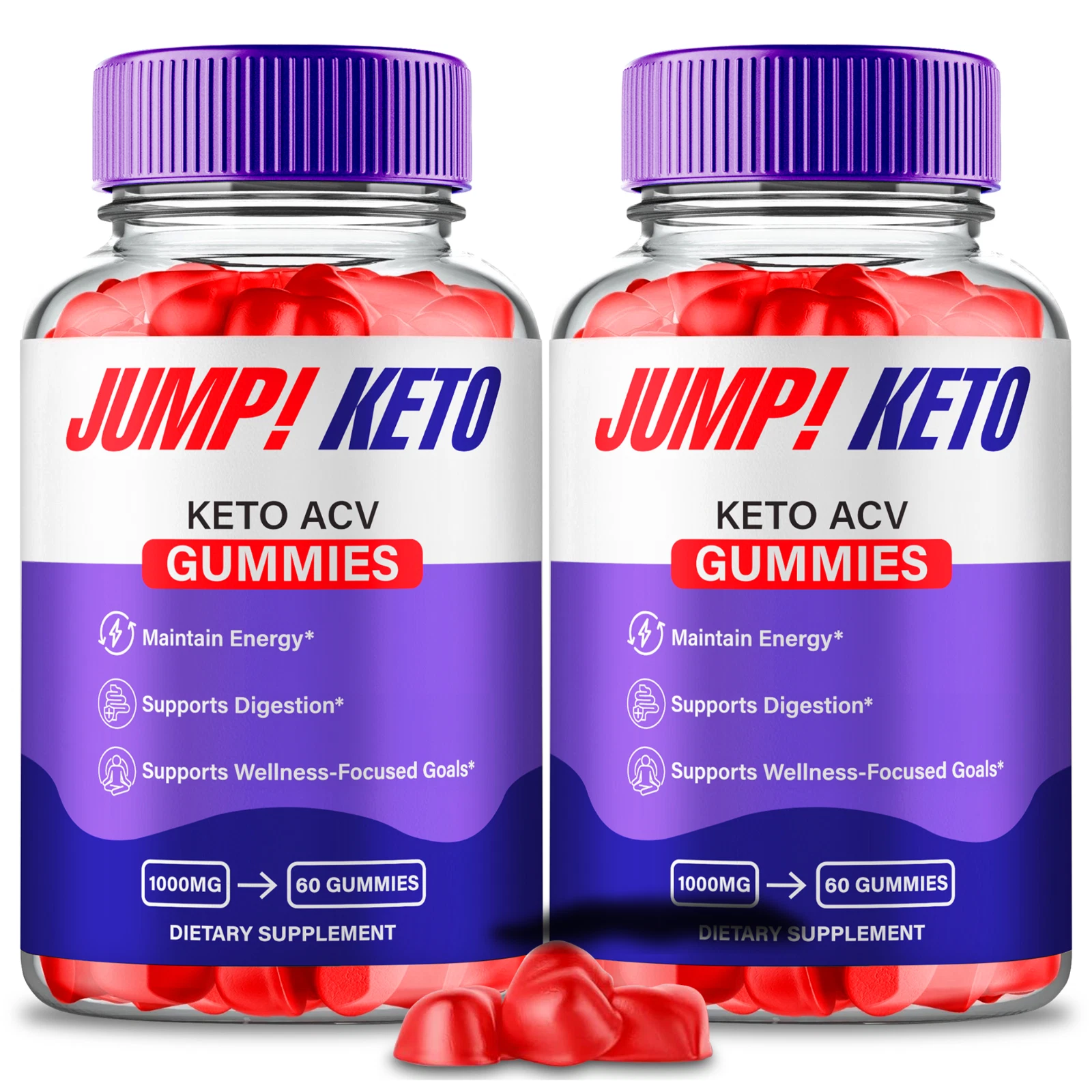 (2 Pack) Jump Keto Gummies, Advanced Keto ACV Gummies for Weight Loss Support