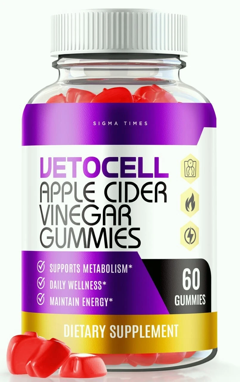 VetoCell Apple Cider Vinegar Gummies for Advanced Weight Loss & Energy 60ct
