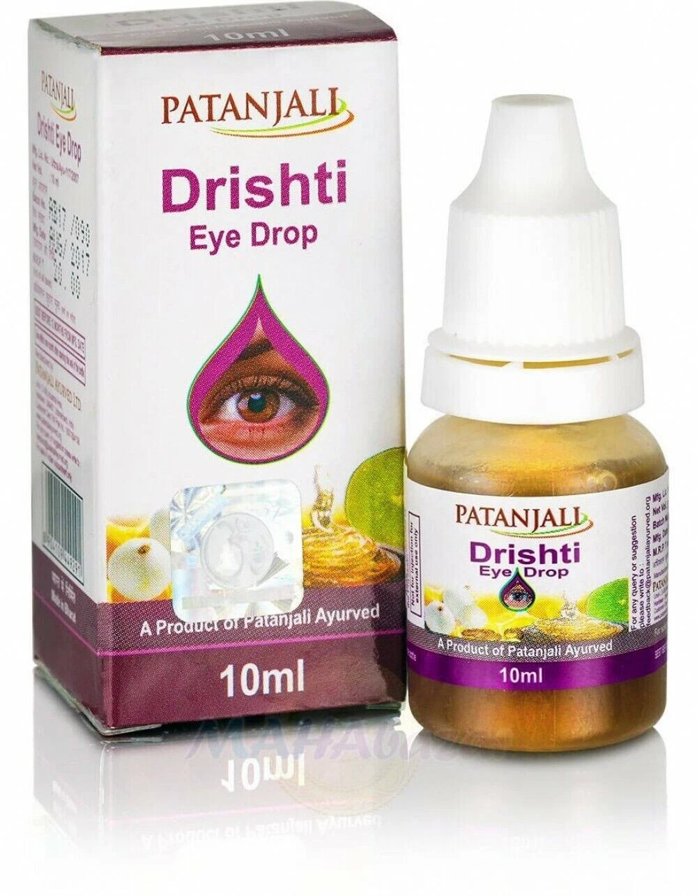5 X Patanjali Drishti Eye Drops 10ml Pack Each Herbal Ayurvedic Eye Care