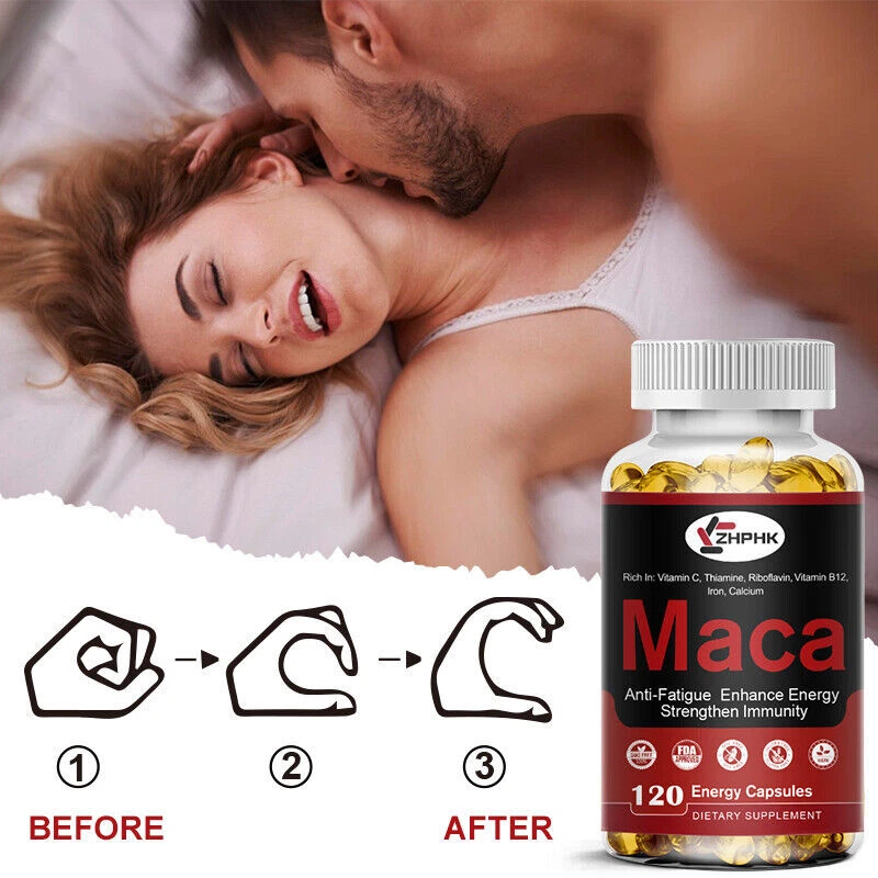 Organic Maca Root Capsules | 120 Pills | Peruvian Maca Extract for Men & Women
