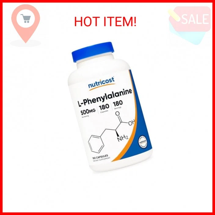 Nutricost L-Phenylalanine 500mg; 180 Capsules