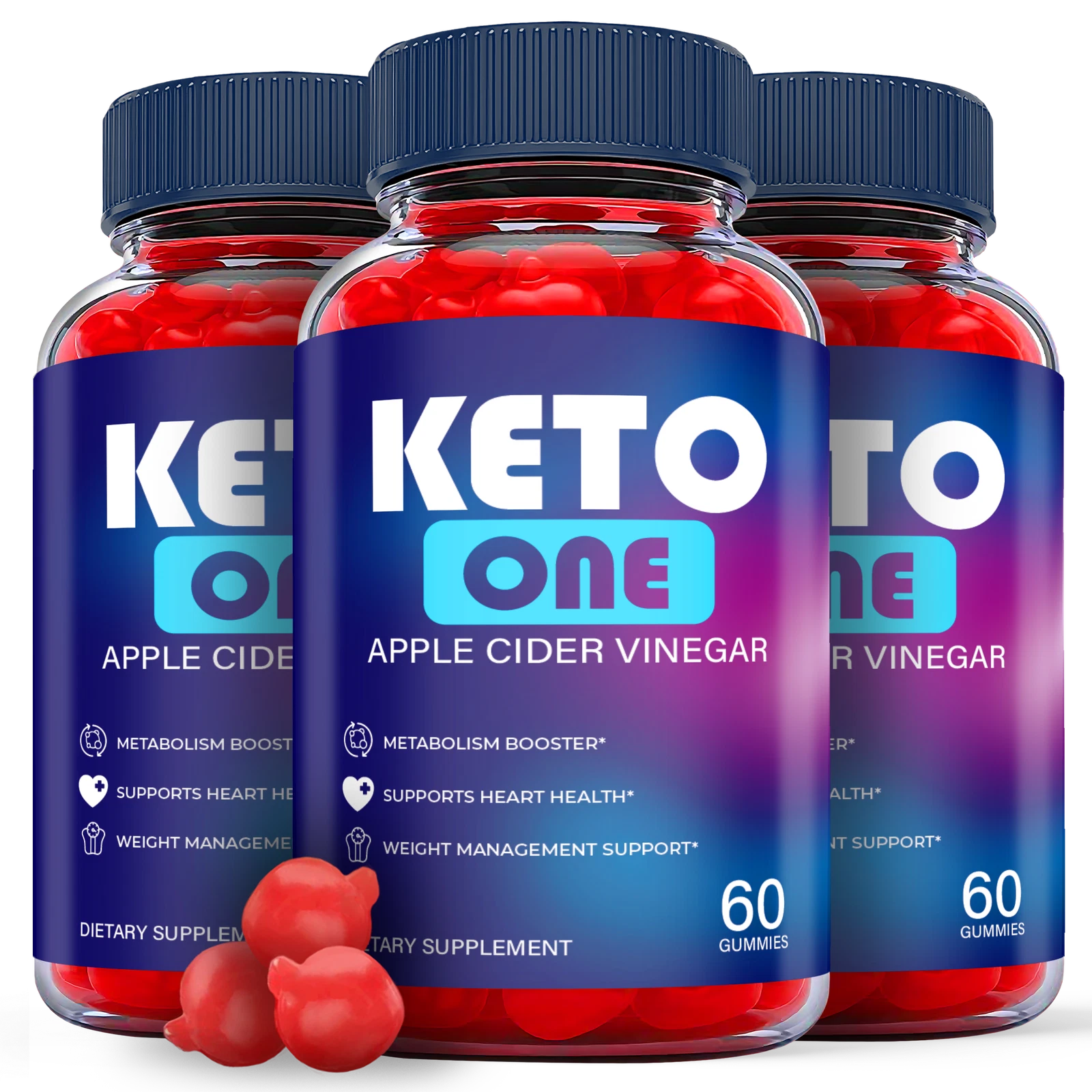 (3 Pack) Keto One ACV Gummies - Dietary Supplement For Weight Loss - 180 Gummies