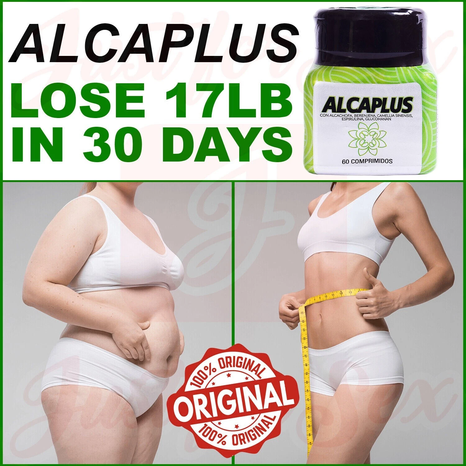 Alcaplus Organic Weight Loss Tablets Fat Burner Pills Unisex Slim 60 Tablets