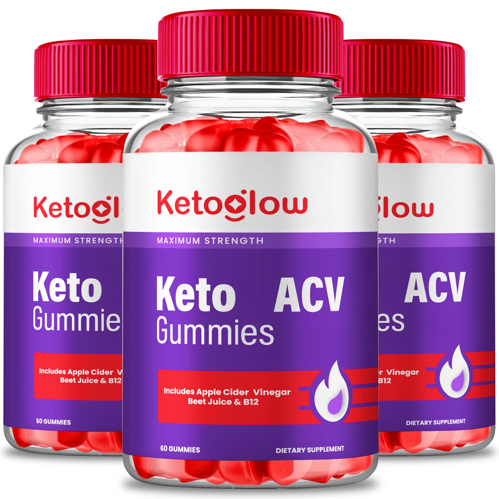(3 Pack) Keto Glow Gummies Keto ACV for Weight Loss, KetoGlow Gummies for Energy